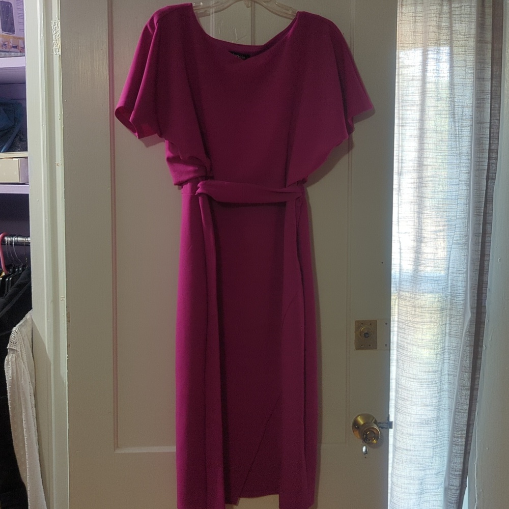 Kensie, magenta midi cocktail dress, size 14